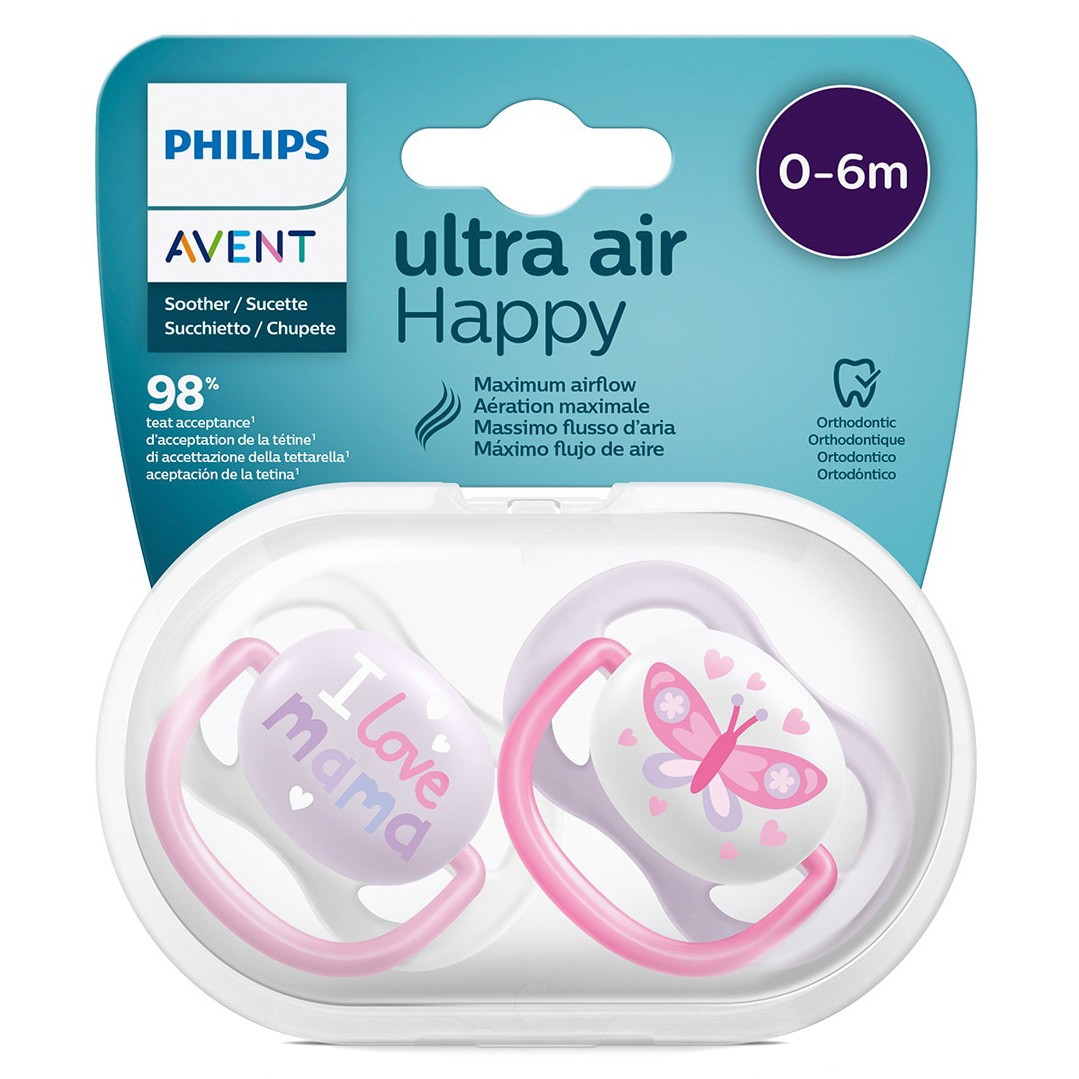 Avent chupete ultra air happy 0-6 niña