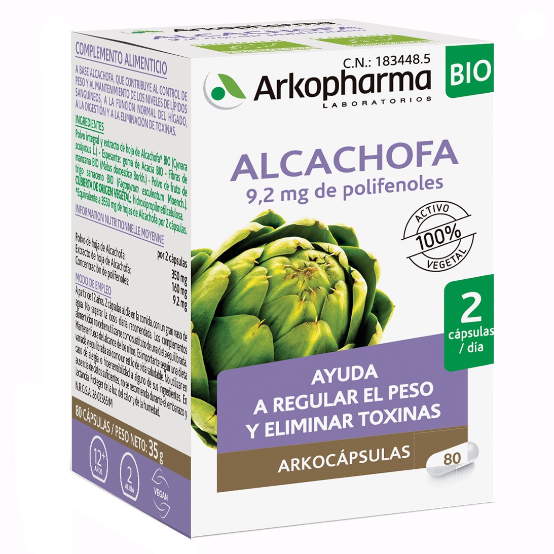 Arkopharma Arkocápsulas alcachofa bio 80 cápsulas