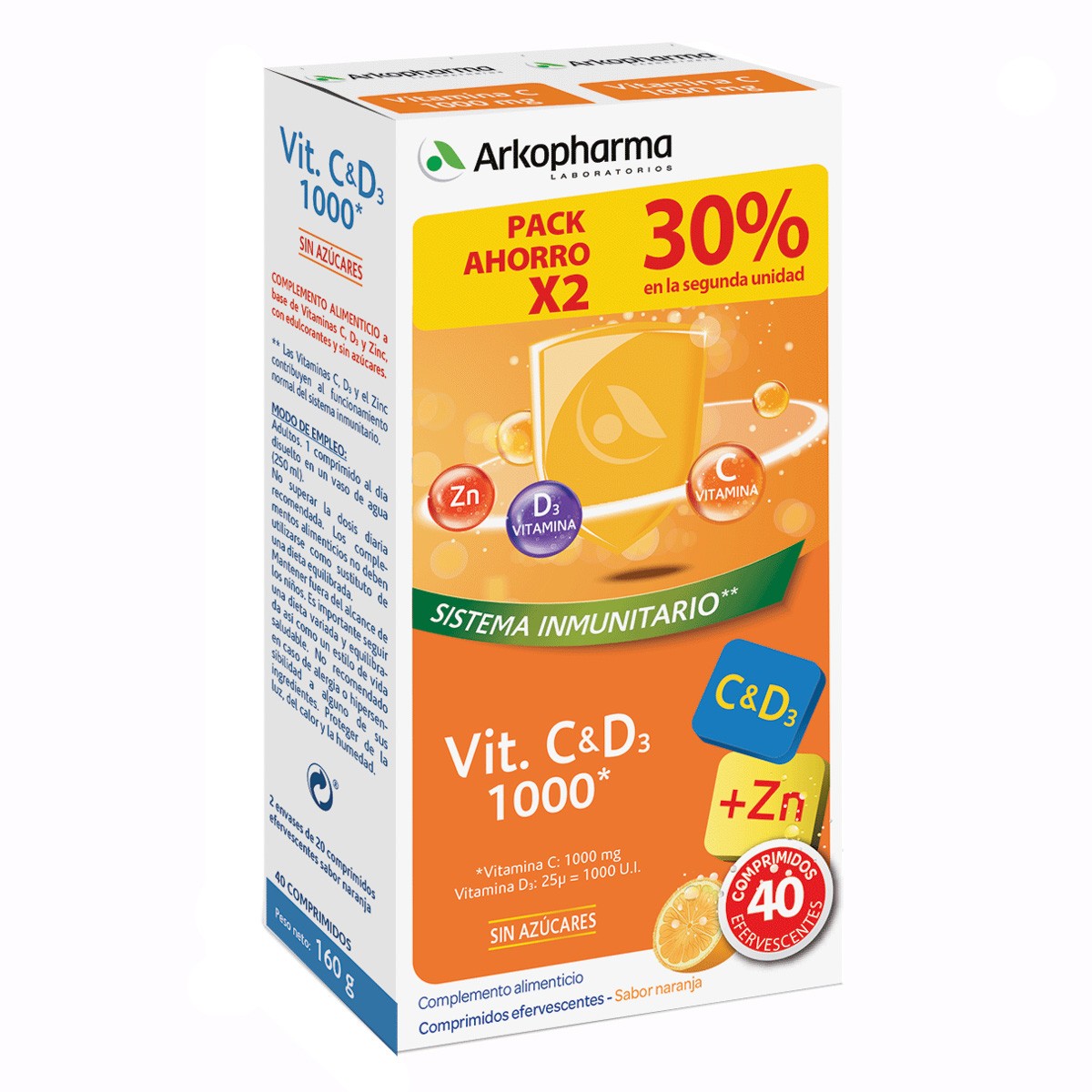 Arkopharma vitamina C y D3 1000 2x20 comprimidos